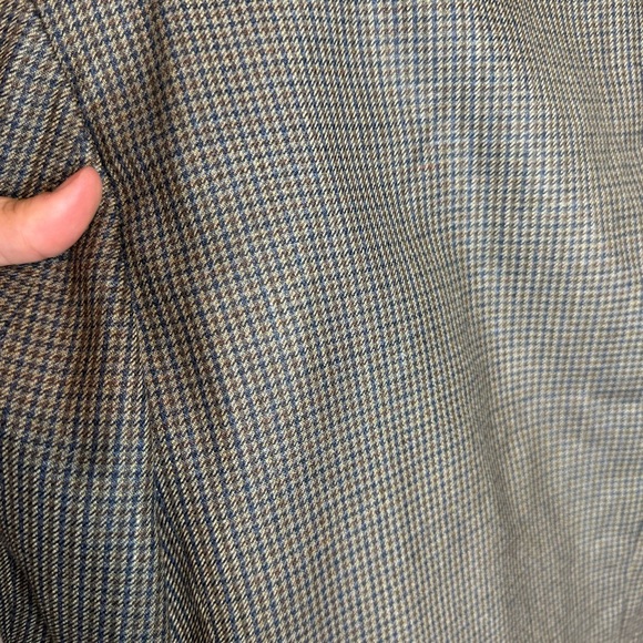 Oscar De La Renta Blazer Suit Jacket Button Front Plaid Printed Silk Wool Blend - Picture 14 of 14